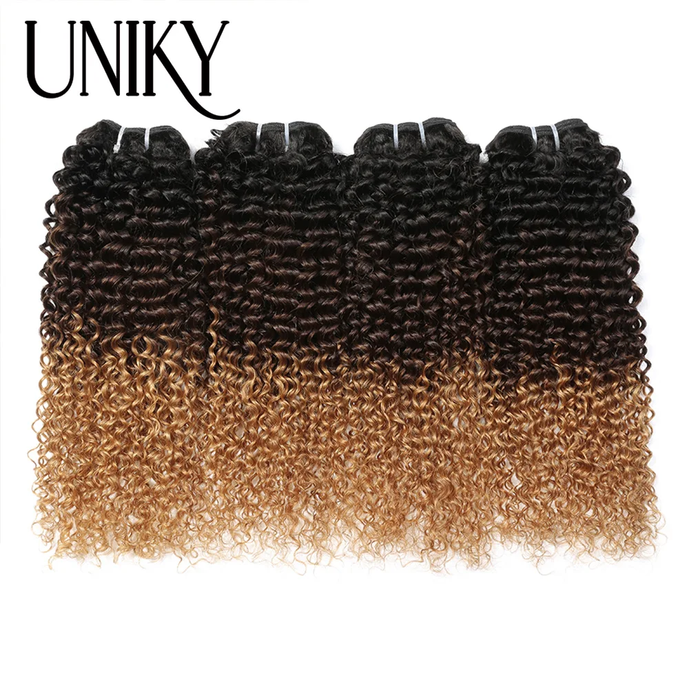 UNIKY 1B27 Kinky Curly Human Hair Weave Bundles 1B30 Hair Extension 100% Human Hair For Women Curly Hair Bundles