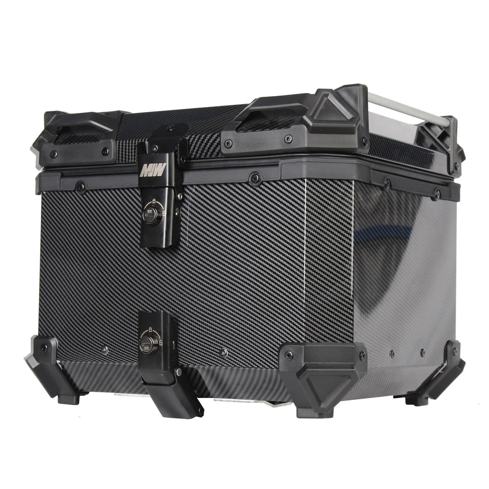 45L Motorcycle Tail Box Universal Rear Luggage Carrier Tool Case Storage Box Aluminium Motorcycle Trunk With Bracket Base Plate