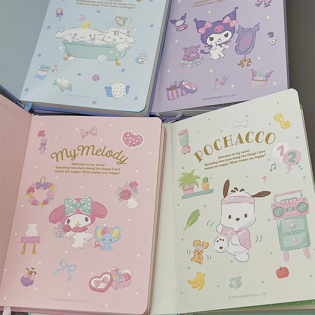 Sanrio Notebook Anime Cinnamoroll My Melody Notepad Kawaii Cute Student Stationery Diary Notebook School Supplies Kids Gifts