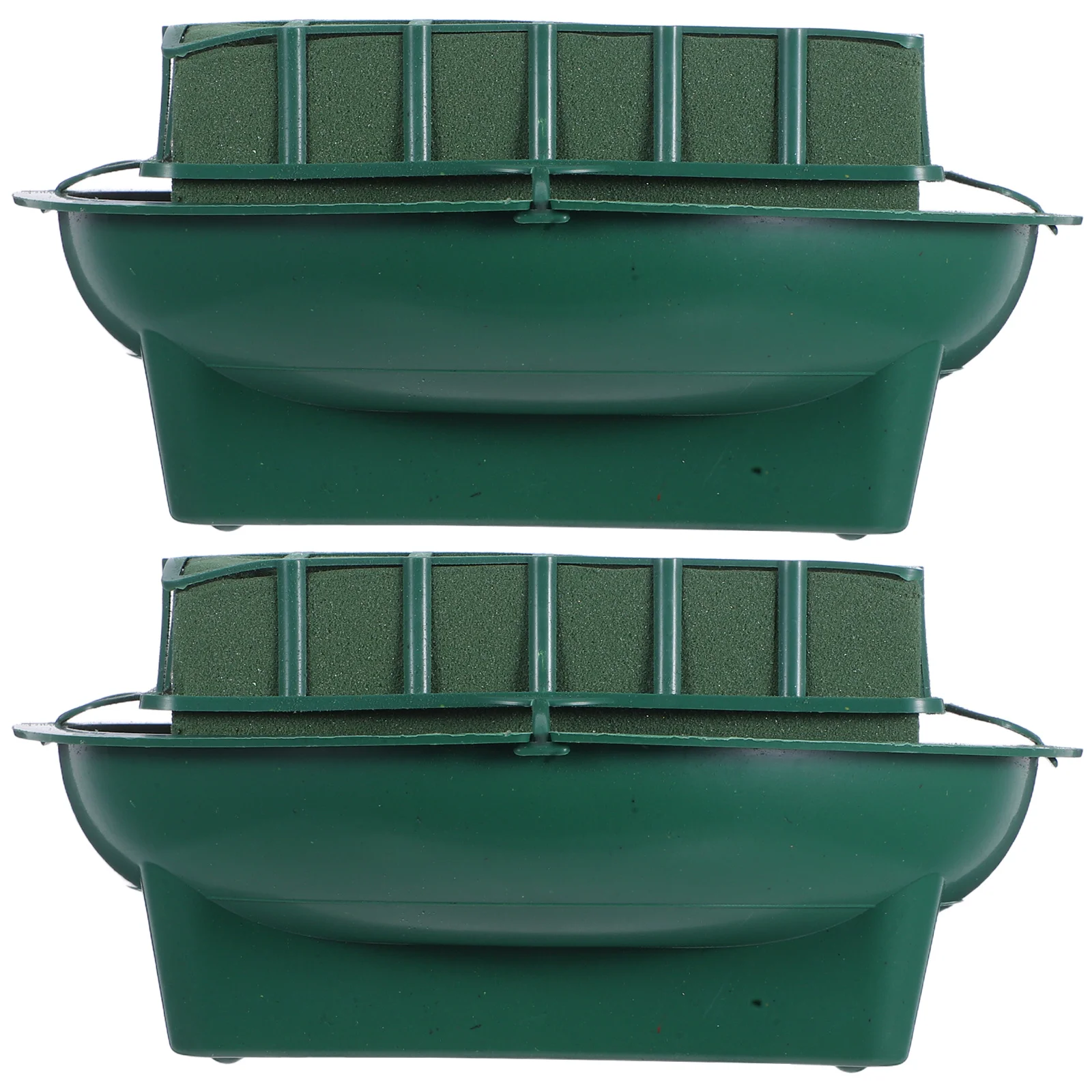 

2Pcs Round Green Plant Pots with Floral Foam Grid Inserts for Creative Flower Designs Stable Fixation Breathable Mesh Balcony