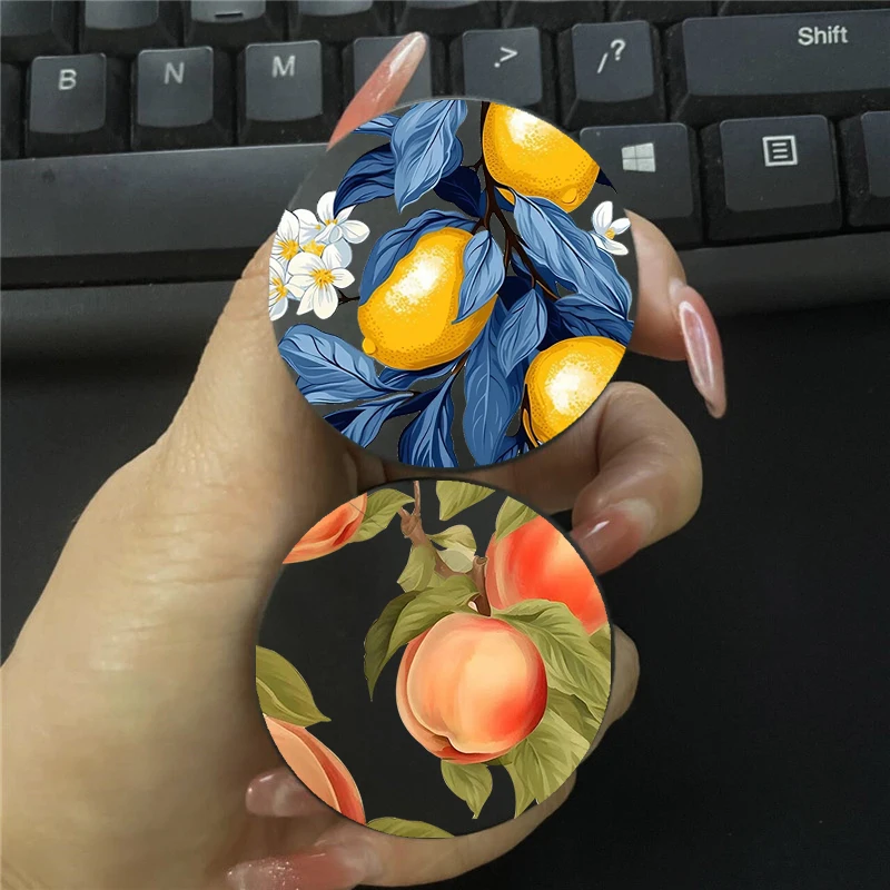 

Милый летний фруктовый желтый лимонный Griptok, ручка-подставка для телефона, держатель для IPhone, Samsung, Huawei, Xiaomi, INS, черный кронштейн