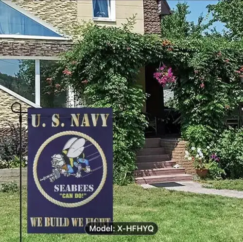 U.S. Navy Seabee Garden Flag 12x18 Double Sided Polyester