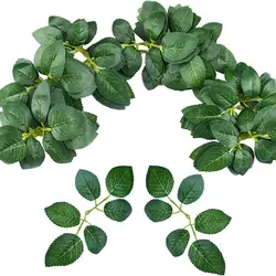 50/100pcs Artificial Plant Rose Leaves Christmas Home Outdoor UV protection Garden Wall Wedding Bridal Bouquet Diy Decorative