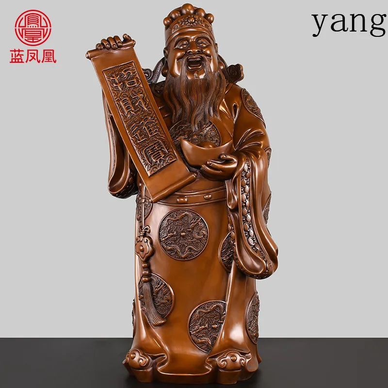 Cx copper God of Wealth ornament, pure copper text God of Wealth, Wealth and Silk Star Lord, dedicated to household use