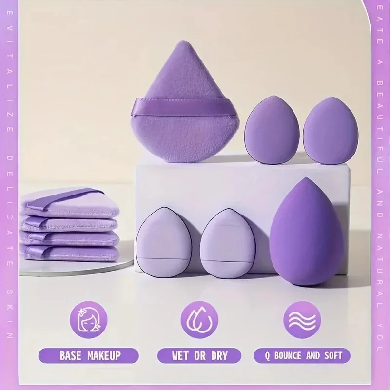 12-Piece Makeup Sponge Set - Soft And Gentle For Perfect Coverage - Triangle Makeup Puff Sponge, Mini Powder Puff And Beauty Egg