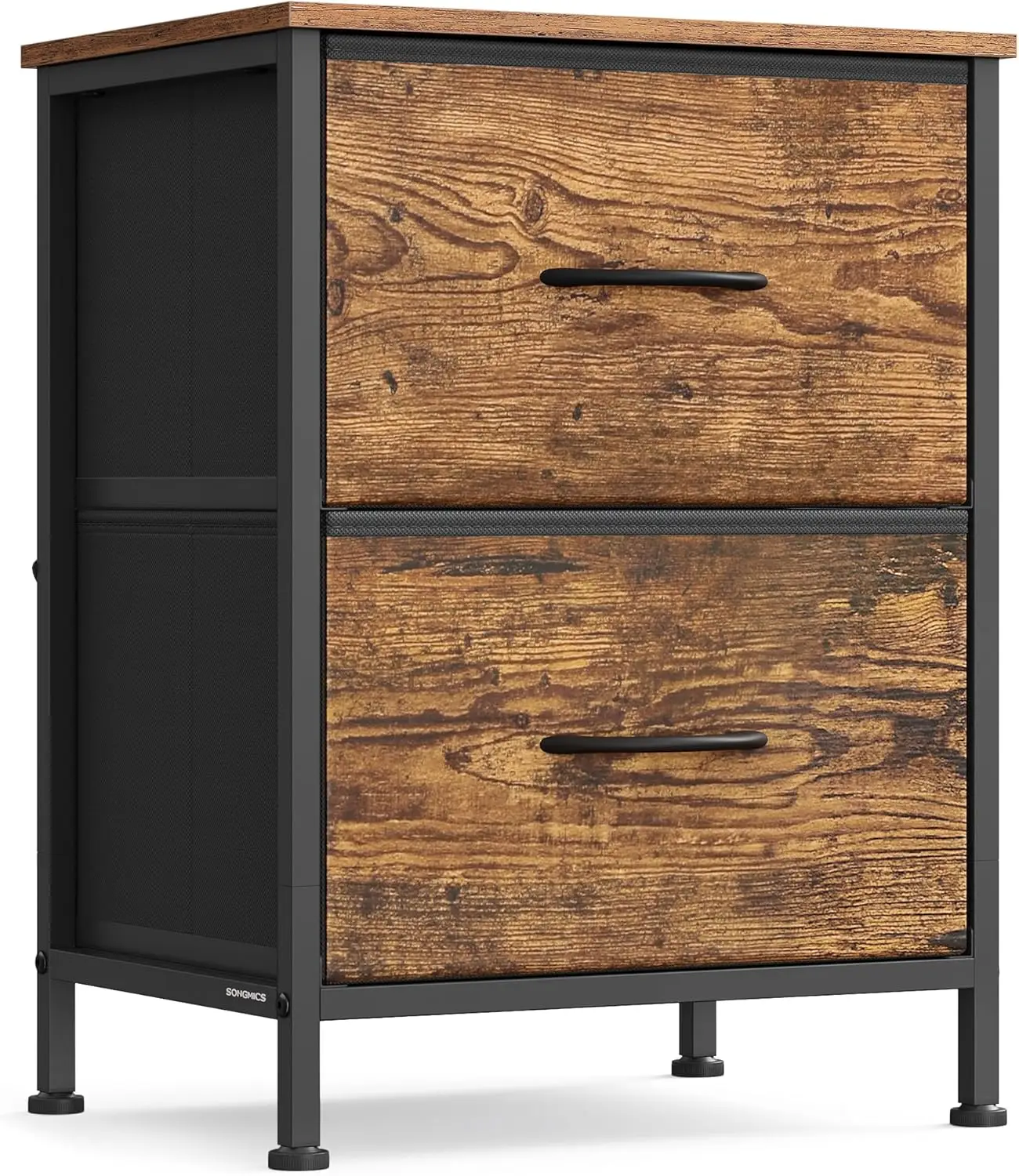 

Dresser for Bedroom, Chest of Drawers, Nightstand, Steel, MDF, 2 Non-Woven Fabric Drawers, Storage Organizer Unit, Closet, En