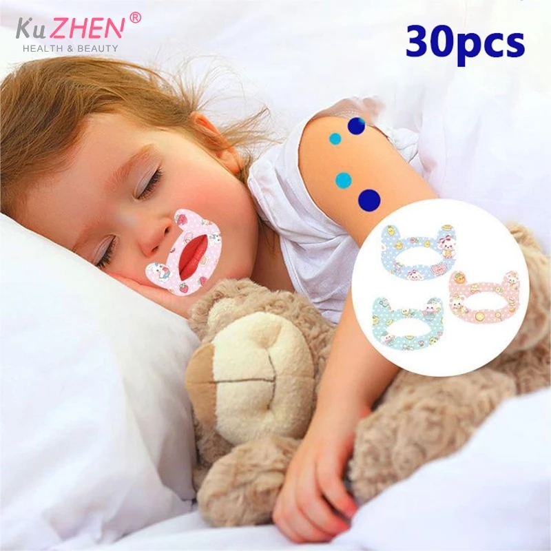 20/30Pc Mouth Correction Stickers Anti-Snoring Stickers For Children Night Sleep Lip Nose Breathing Improving Patch Health Care