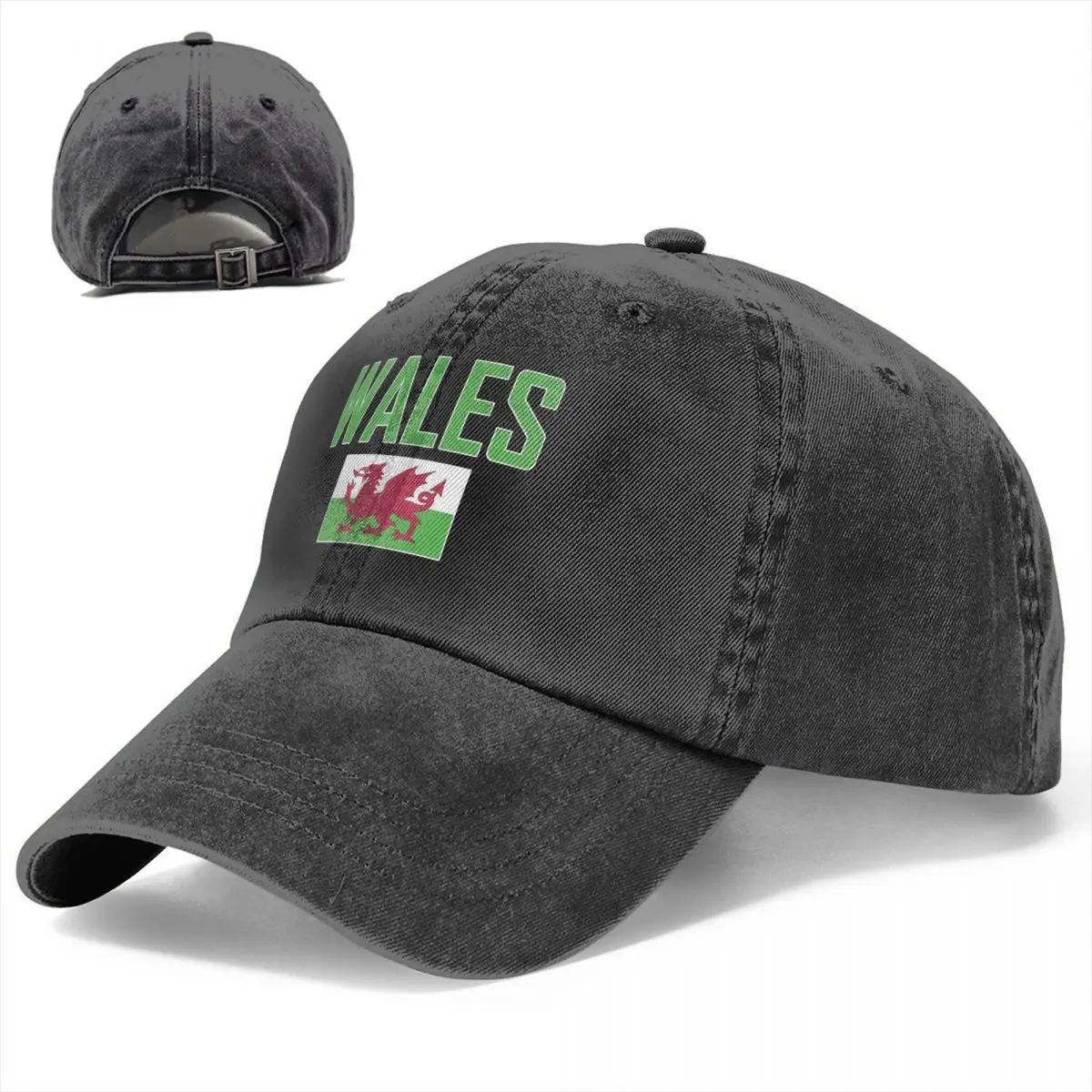 

Бейсбольные кепки с флагом WALES, мягкая кепка унисекс, модная джинсовая шляпа, винтажная регулируемая шляпа для папы