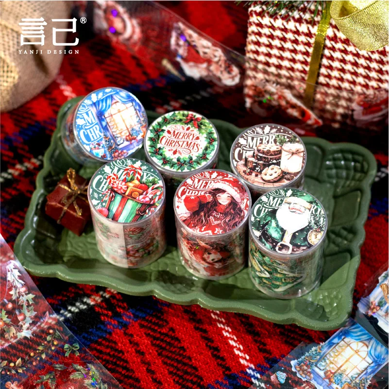 Mr. Paper, 200cmChristmas Party Themed Decoration Stickers, DIY Collage Scrapbook Notebook Photo Frame Diary Decoration Stickers