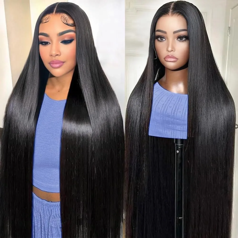 

28 Inch13x6 Straight Lace Front Wigs Human Hair 200 Density HD Transparent Lace Frontal Human Hair Wigs for Women Glueless Wigs