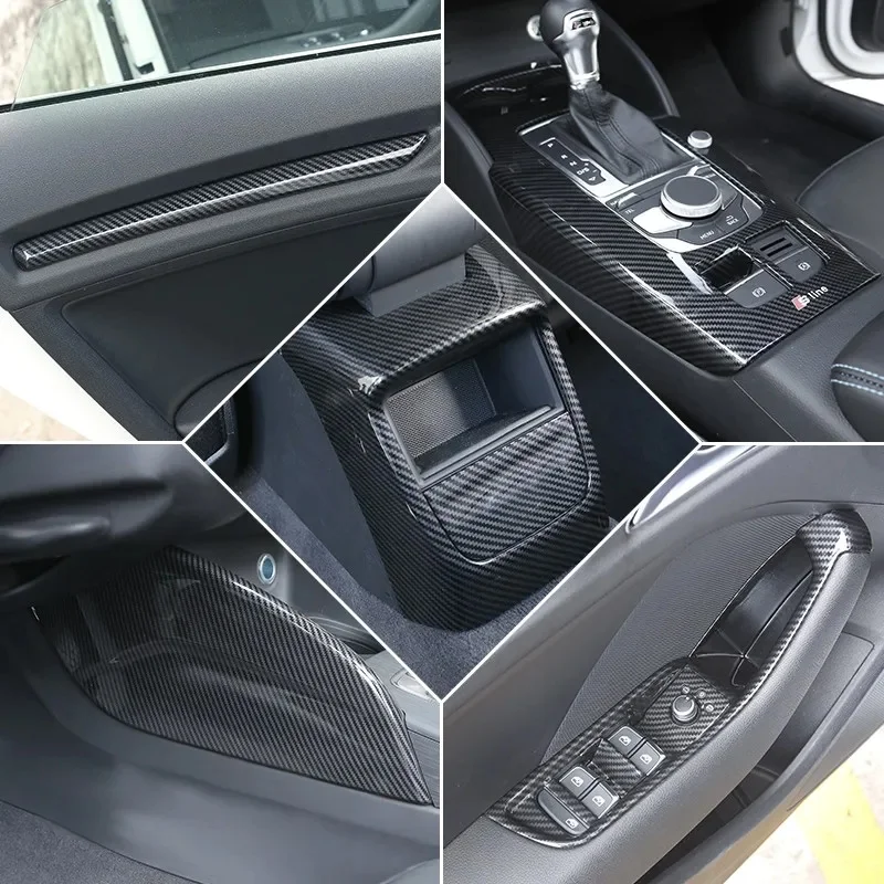 

Carbon Grain Overlay Interior for Audi A3 A3L S3 8v 2014 2015 2016 2017 2018 2019 2020 Dash, Door, Steering Wheel, Gearshift