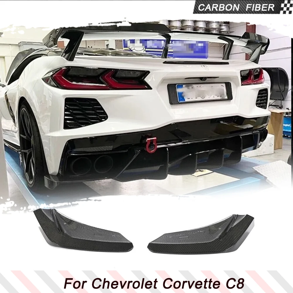 

Carbon Fiber Rear Bumper Splitters for Chevrolet Corvette Stingray C8 2020-2023 FRP Rear Diffuser Lower Spoiler Protector