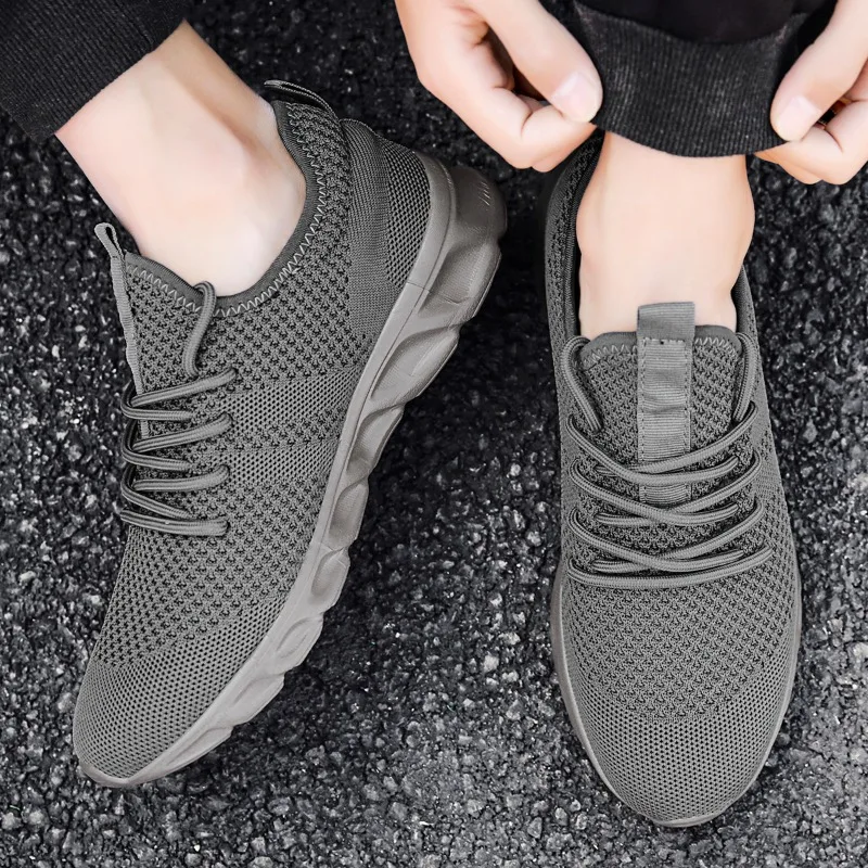 

Fujeak Breathable Running Shoes Lace Up Comfortable Men Sneakers Slip-on Casual Footwear Walking Trendy Mesh Shoe 36-48 Size