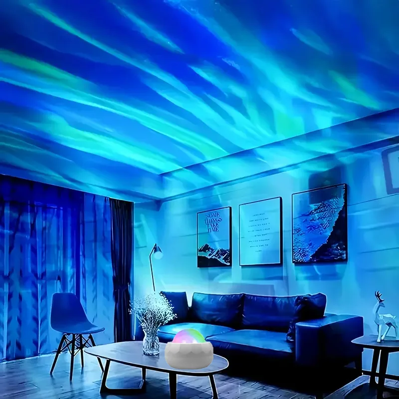 360 °   Aurora Ball atmósfera luces nocturnas cielo estrellado lámpara de proyector del norte enchufe USB con Control remoto para decoración de fiesta en habitación