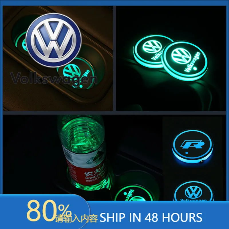 

Горячие солнцезащитные козырьки, новый 7-цветный светодиодный автомобильный подстаканник, светящаяся подставка для чашки с водой, коврик для VW Volkswagen Polo Jetta Golf Beetle CC G