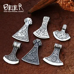 BEIER 316L Stainless steel thor's axe head pendant necklace viking scandinavian norse man punk rock Vintage jewelry BP8-272