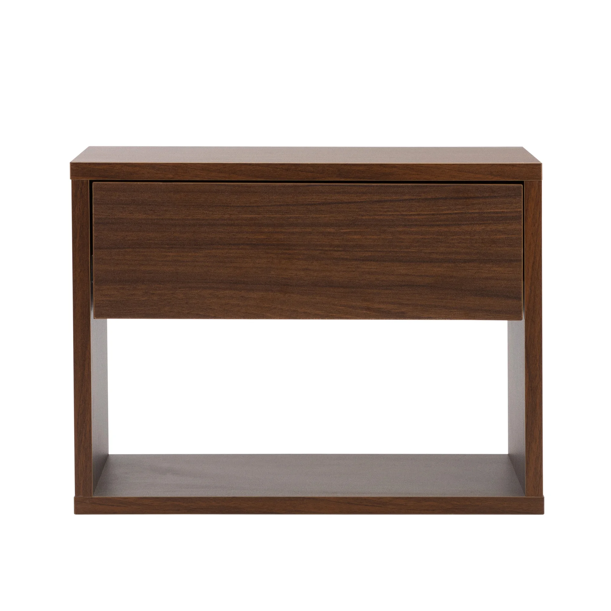 Wall-hung bedside table double outfit-walnut color