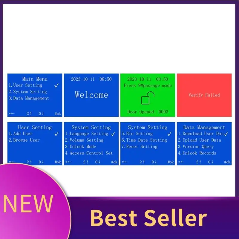 HFES APP スマート指紋キーパッド RFID アクセス制御キーパッドタッチ IP65 防水 13.56Mhz ドアオープナー (S300X)