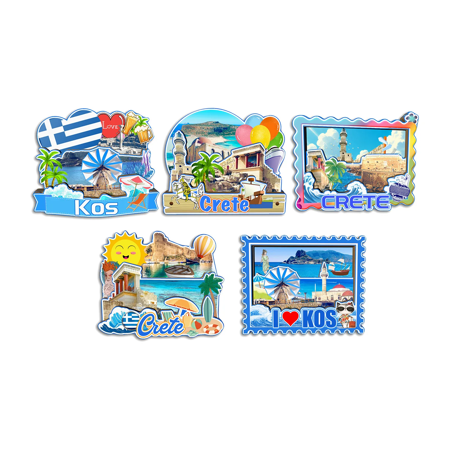 

Crete Kos GREECE Fridge Magnet Travel Souvenir Gift Handmade Decorative Refrigerator Sticker Home Decoration