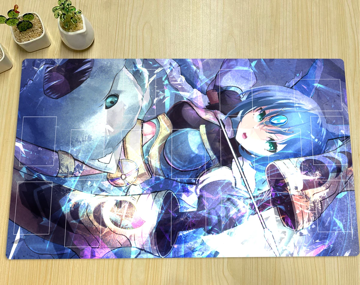 YuGiOh Apollousa, Bow of the Goddess Play Mat TCG CCG Board Game Trading Card Game Mat Anime Mouse Pad Desk Mat Zones & Free Bag