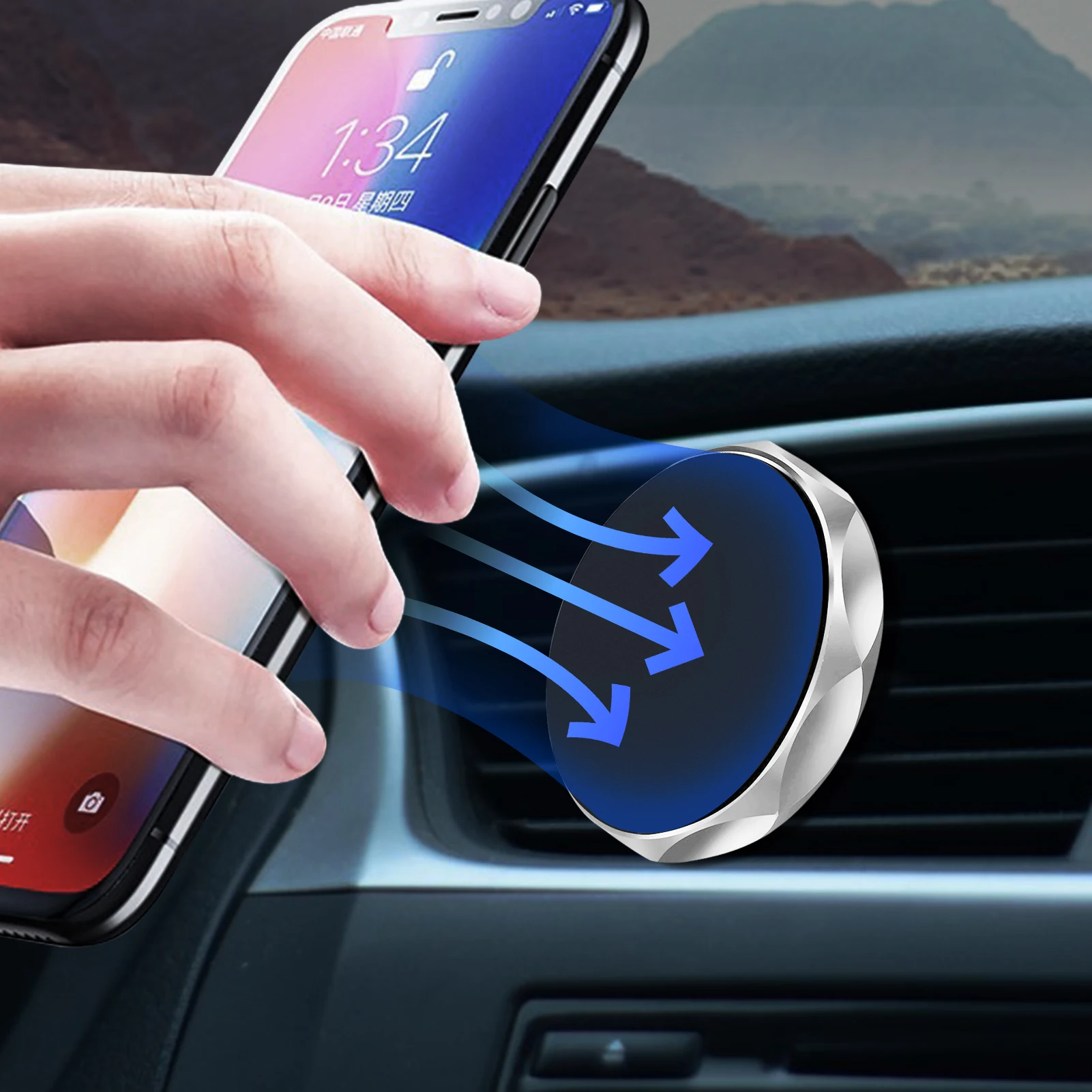 Car Vent Magnetic Mount Mobile Phone Holder For Car Automobile Mobile Phone Accessories Fast To Install Interference-Free Magnet