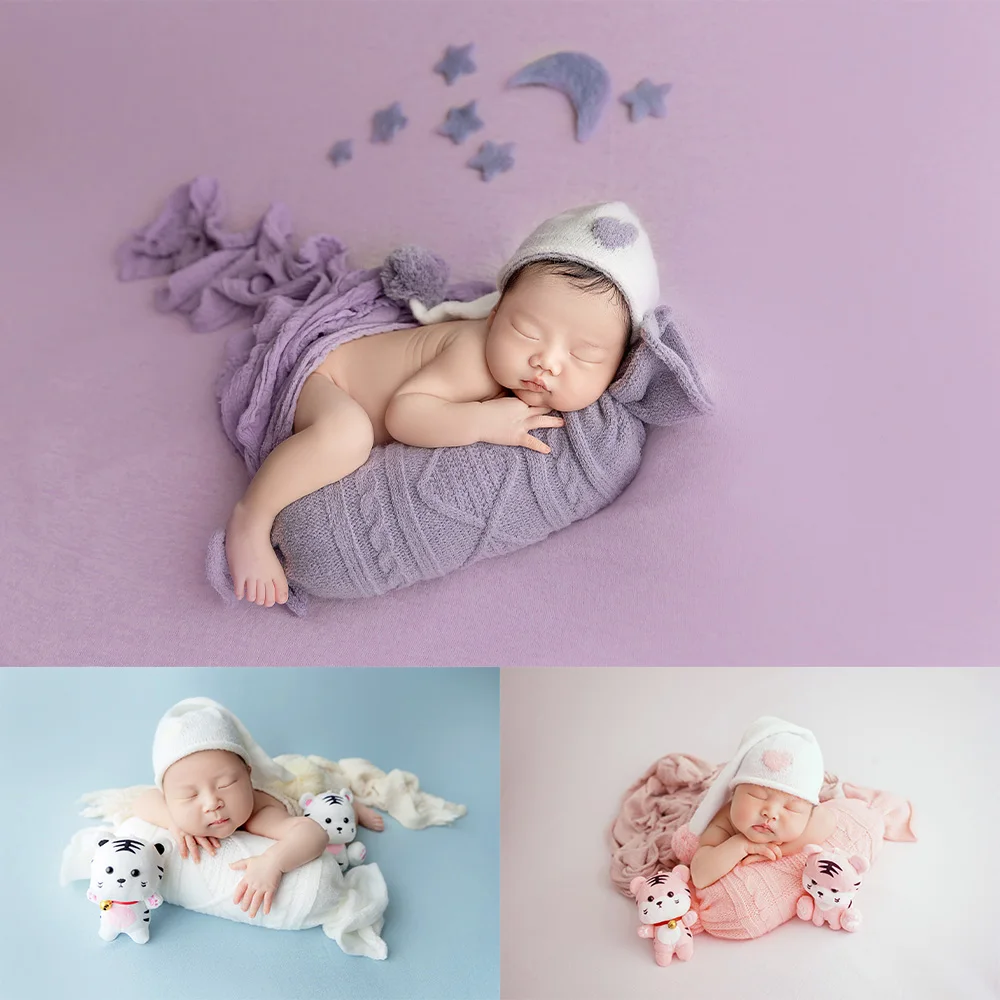 Almohada de punto con forma de caramelo para recién nacido, accesorios de fotografía creativos, estudio infantil, relleno de abrazaderas, soporte para fotos