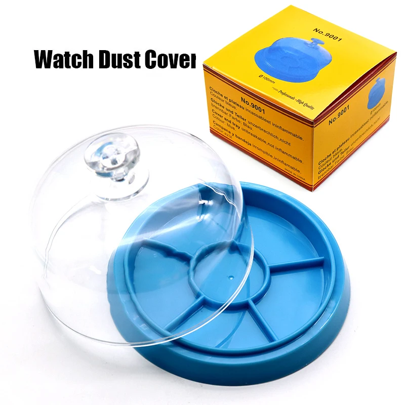 6 Slots Watch Dust Sheet Cover with Tray Watch Movement Repair Tool Jewelry Tools Spare Protector Watchmaker Repair Tool Box