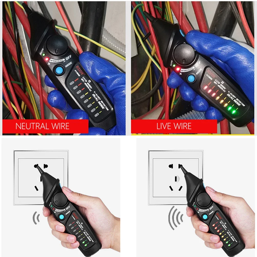 BSIDE Circuit Safety Checkup Kit AVD06 Voltage Detector And Socket Tester RCD GFCI Test NCV Continuity Neutral Live wire check