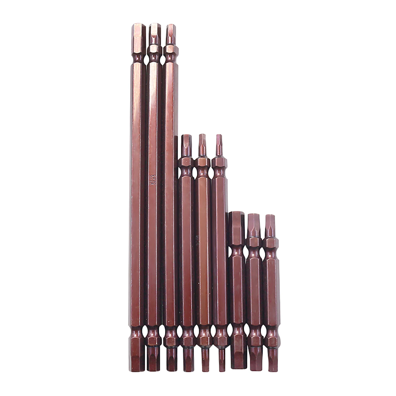 7Pcs/Set 65/100/150mm Electric Drill Screwdriver Bits Hard S2 Steel Magnetic 6.35mm H1.5-H8 Hexagon Double End Screwdriver Bits