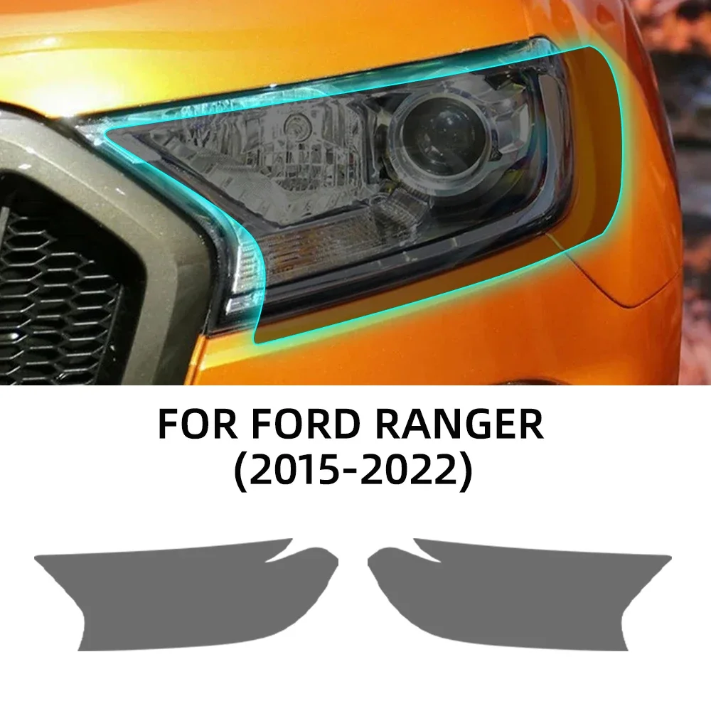 

For Ford Ranger 2012 2013 2014-2022 TPU Pre Cut Headlight Car Paint Protective Film Car Wrap Clear Smoked Anti-scratch Sticker