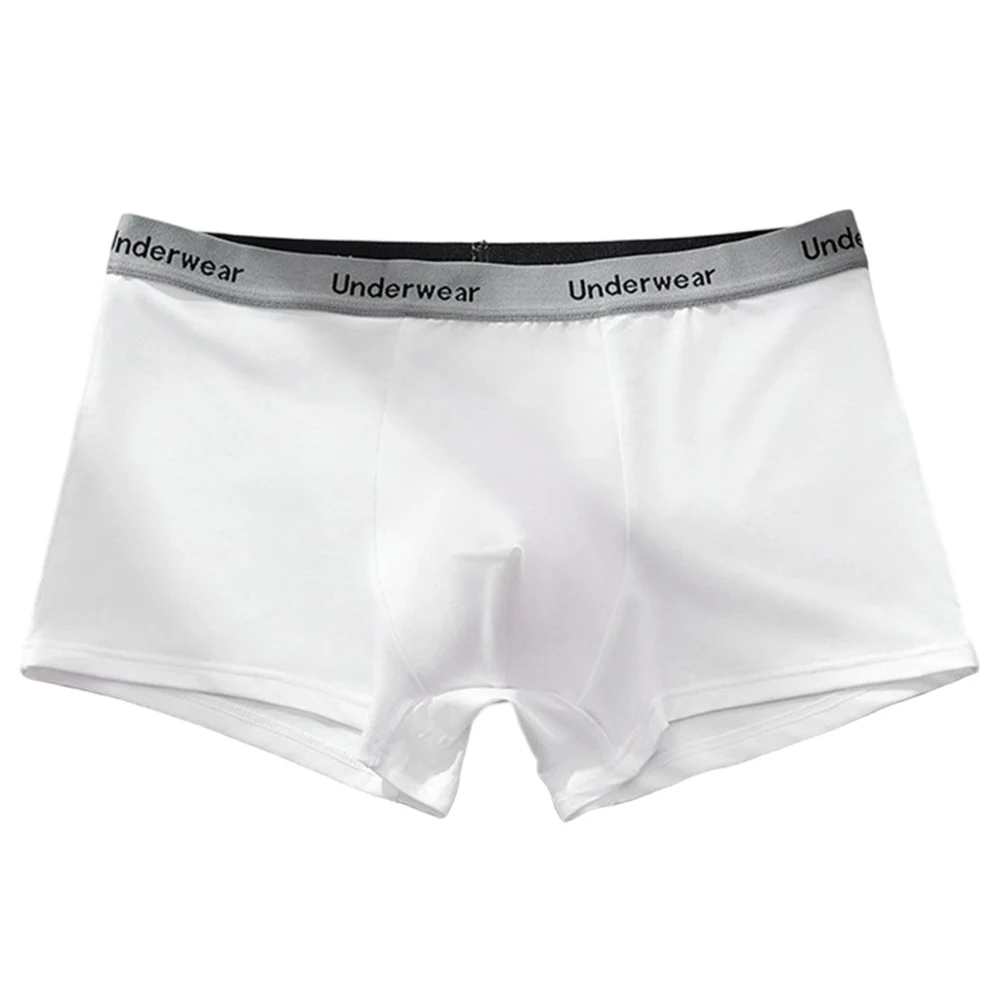 Men Soft Solid Breathable Boxer Shorts Underwear Sport UPouch Flat Angle Panties Breathable Youth Cotton Underwear Boxer Shorts