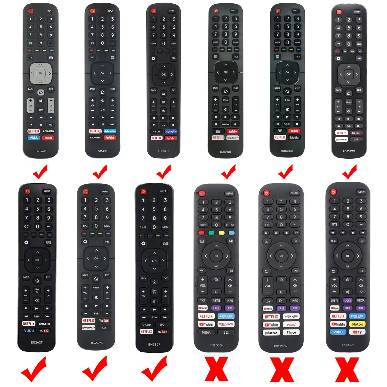 تلفزيون التحكم عن بعد واقية ، غطاء مع حلقة الرأس ، يصلح ل هيسنس ، 55H6B ، 50H7GB ، EN2X27HS ، LED HDTV ، EN-2A27