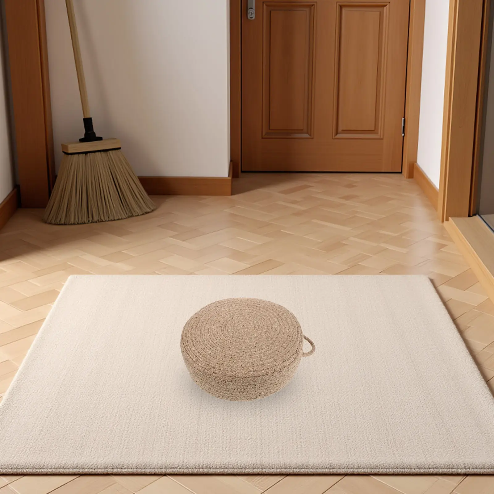 Tatami Floor Pillow Sitting Cushion Round Natural Jute Japanese Meditation Mat Floor Cushion Prayer Tea Ceremony 11.8x4 Inch