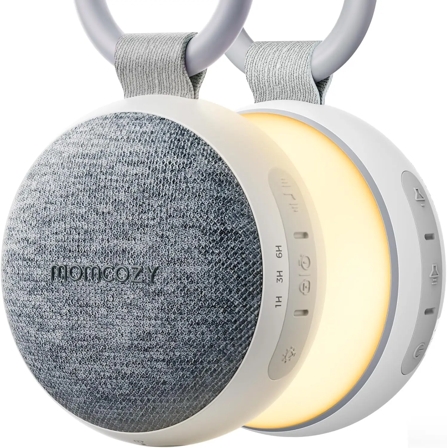 Portable Baby Sound Machine with Night Light, 20 Soothing Sounds, Timer, USB-C Power, Stroller Clip