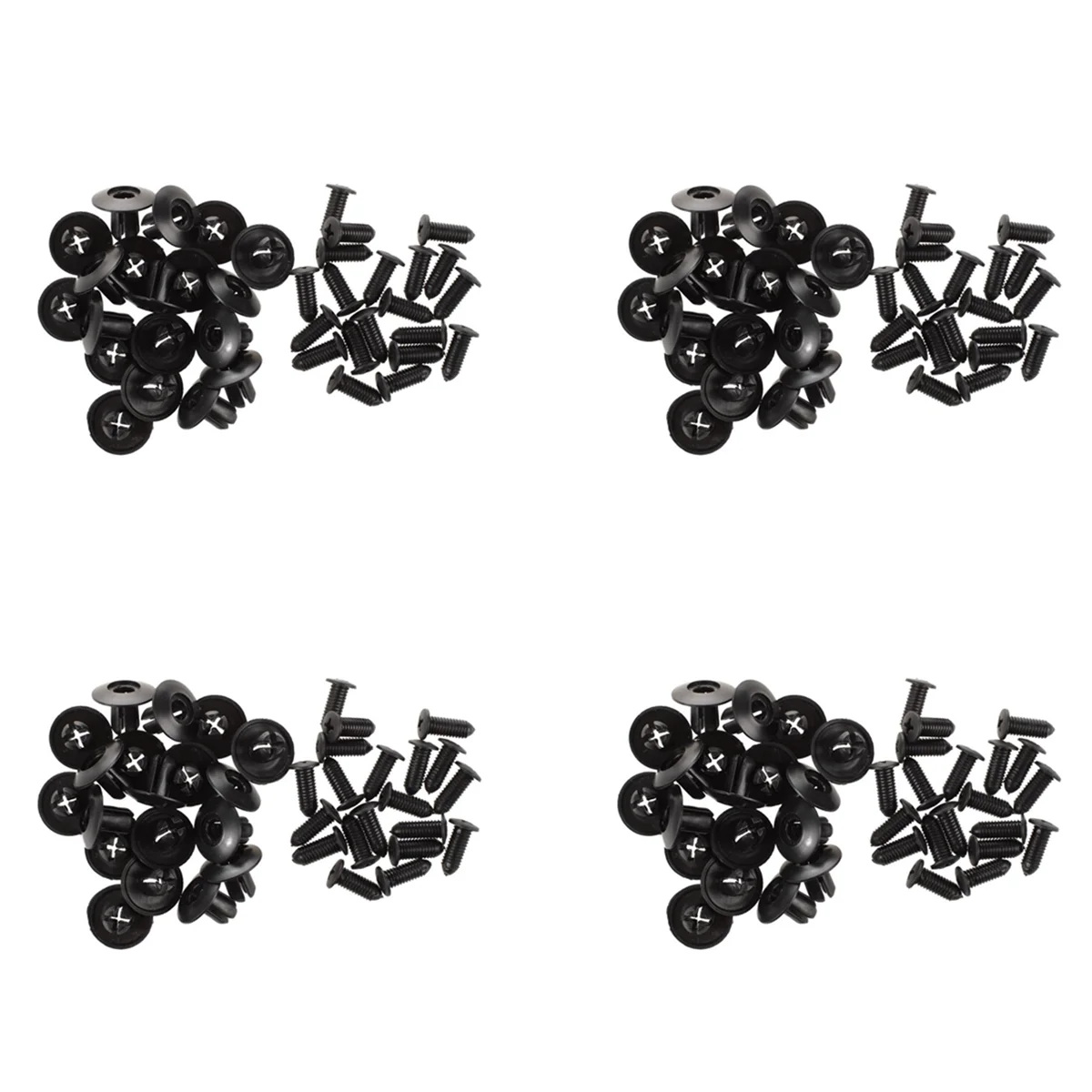 

80 Pcs 8mm Hole Push in Expanding Screw Panel Clips Plastic Rivet Black