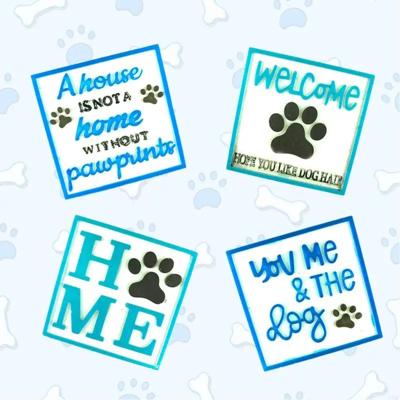 R3MC Paw Print Epoxy Resin Mold Cup Mat Silicone Mould DIY Crafts Tools Cups Mats Making for Dog Home Decoration