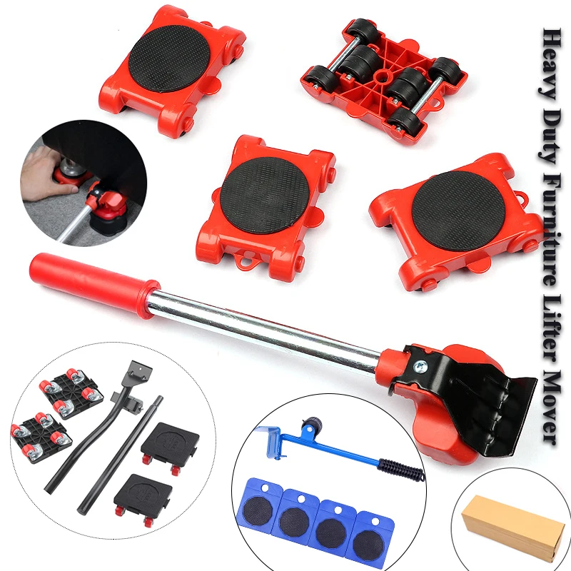 Heavy Duty Furniture Lifter Mover, Roller Device, Lifting Helper, Furniture Moving Transport Tool with Wheel Bar, Moving Tools