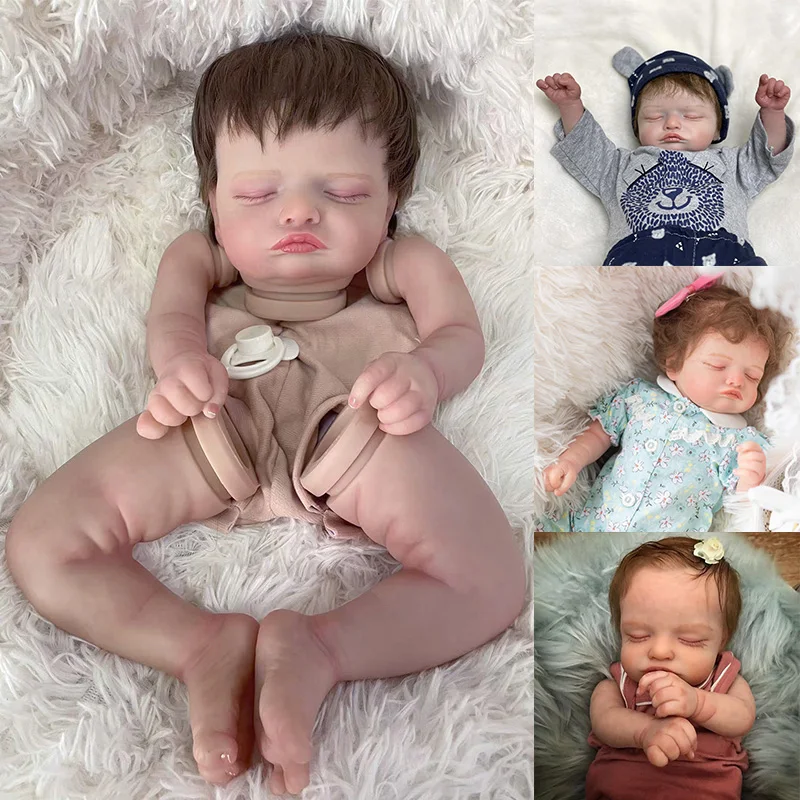 ชุดตุ๊กตาทารกแรกเกิดขนาด 19 นิ้ว Reborn ตุ๊กตา Rosalie Baby สัมผัสนุ่มเหมือนจริงทาสีแล้วชิ้นส่วนตุ๊กตาที่ยังไม่เสร็จ