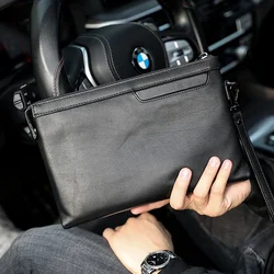 SENOFAN Brand Hand Bag Men Genuine Leather Soft Cowhide Clutches For Men Envelope Bag Men Wallet Clutch Bag Phone Pocket Hot