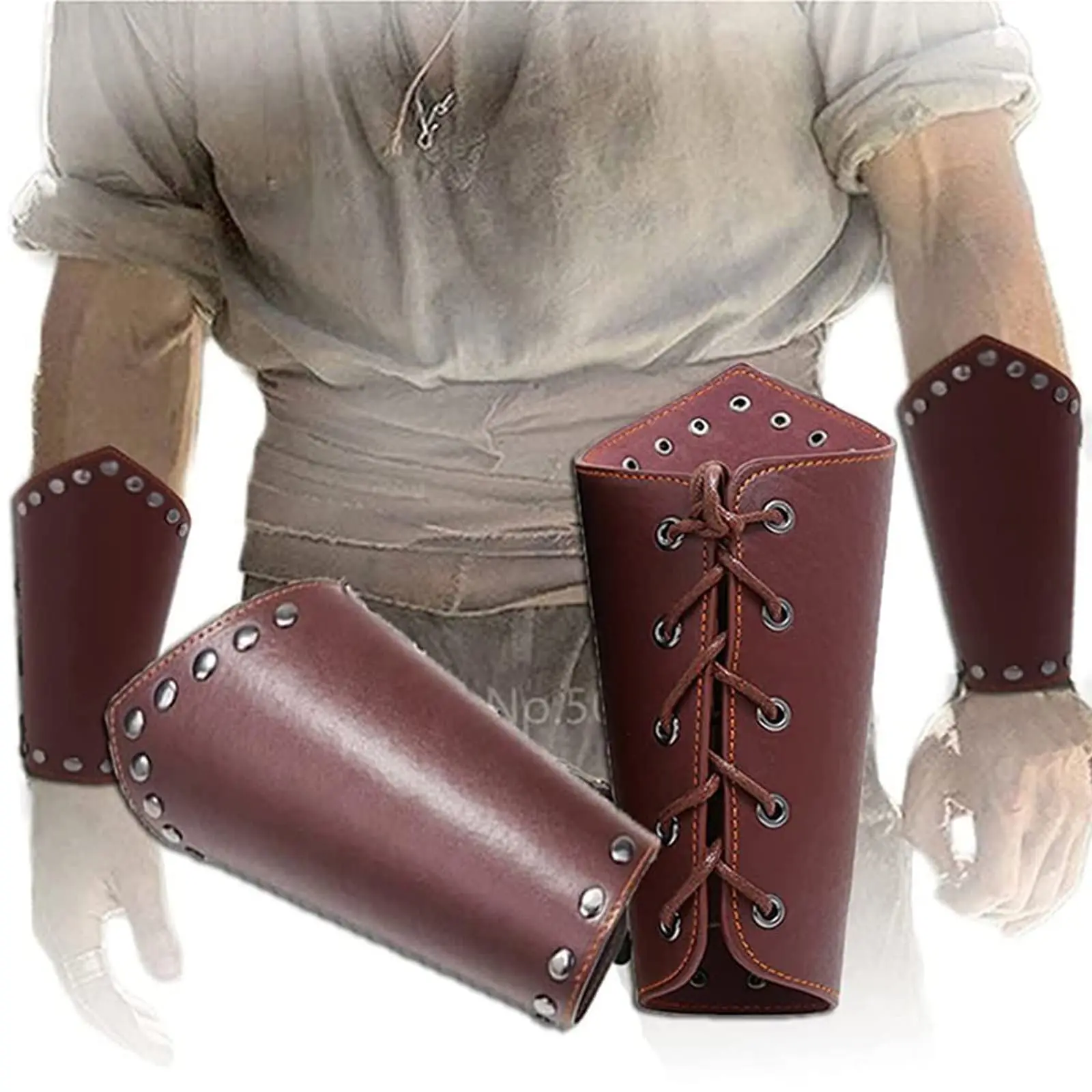 

Средневековые наручи из искусственной кожи, регулируемые наручники, наручи для вечеринки, косплей, Larp