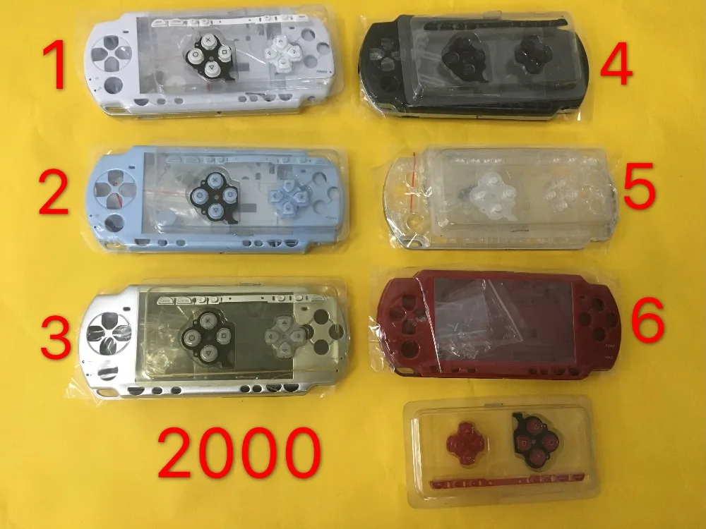 Excellent quality Full housing shell cover case with buttons kit For PS2000 PSP 2000 Old Version Game Console