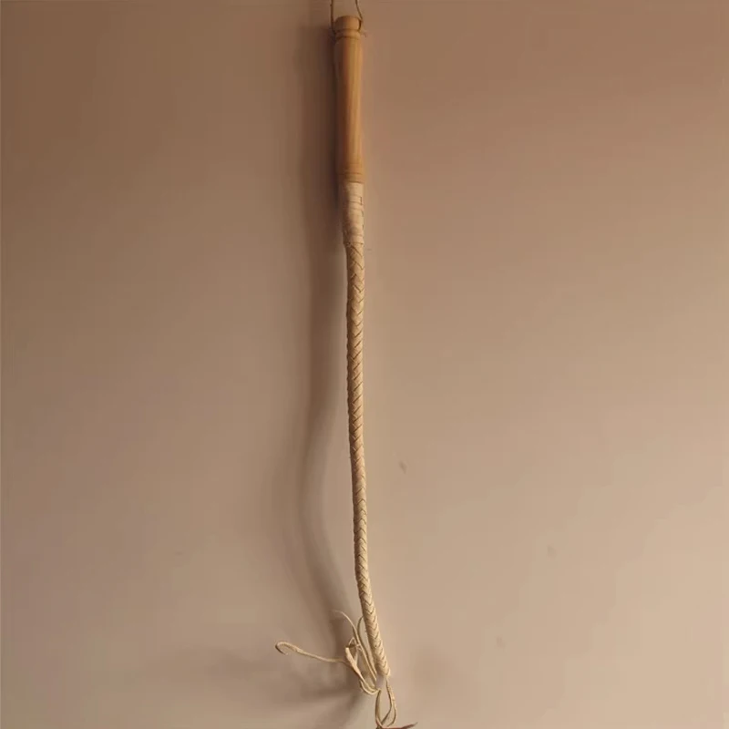 Handmade Mongolian Training Cowhide Whip Outdoor Portable EDC Self Defense Whip Tool