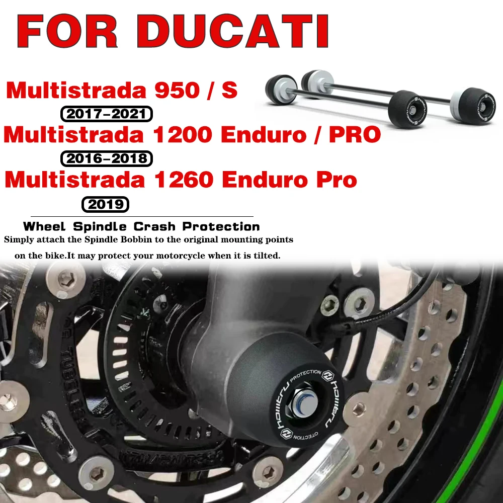 

For DUCATI Multistrada 950/S Multistrada 1200 Enduro/Pro 1260 Enduro Pro 2016-2021 Front Rear Wheel Spindle Crash Protection