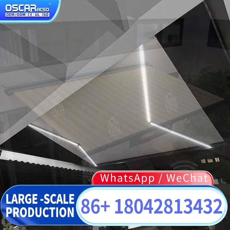 Retractable Aluminum Cassette Waterproof Automatic Canopy Window Awning For Patio Backyard Balcony Retractable Awning