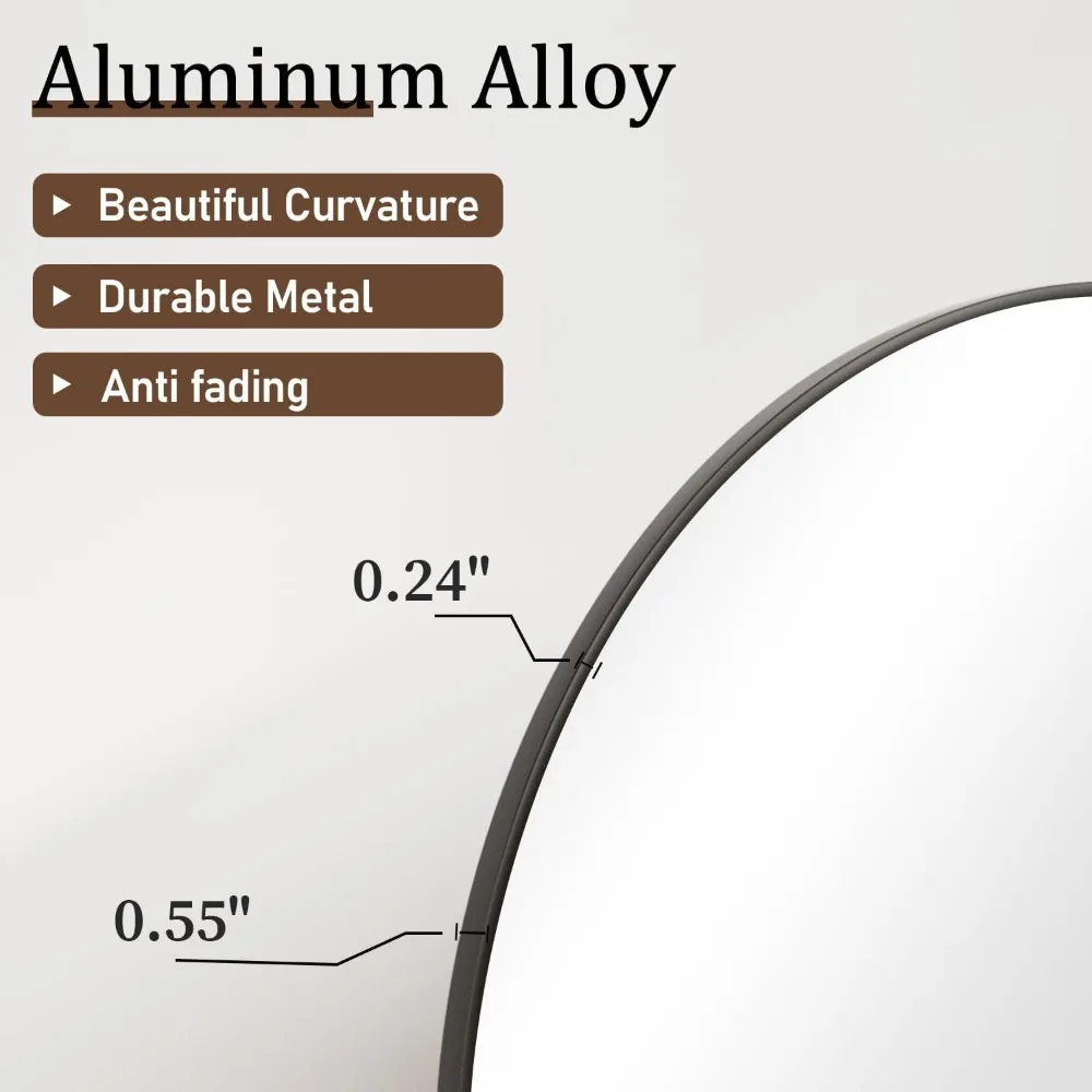 Bodenspiegel in voller Länge 26x71 mit Aluminiumrahmen, stehend oder lehnend, geeignet für den Heim- und Studiogebrauch