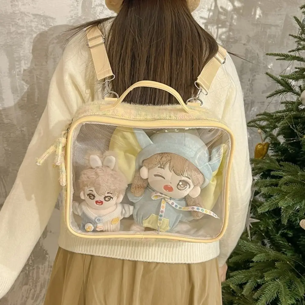 Y2k Harajuku Ita Bag Double-layer Doll Badge Display Transparent Itabag Idol Merchandise Storage DIY Student Backpack Girls