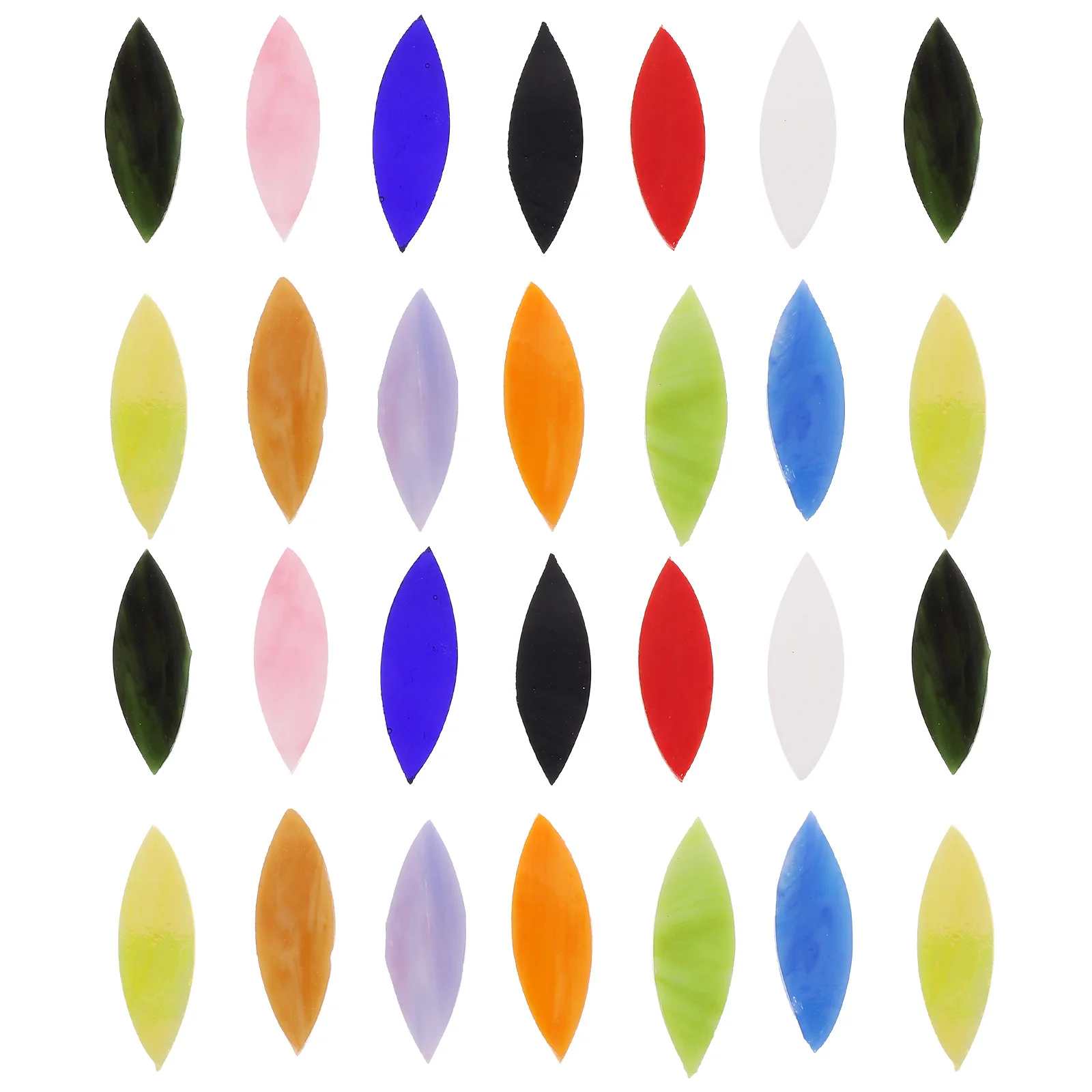 

28Pcs Leaf Shape Glass Tiles Iridescent Mosaic DIY Craft Supplies for Picture Frame Tray Flowerpot Decoration