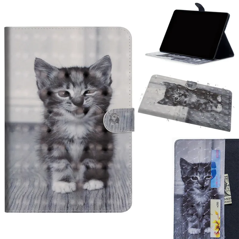 Lovely 3D Cartoon Case for Samsung Galaxy Tab A 8.0 P200 P205 SM-P200 SM-P205 With S Pen 2019 8  Case PU Leather Stand Cover New