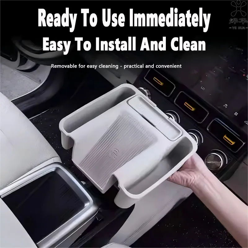 لشيري iCAR V23 سيارة شحن لاسلكي NFC بطانة حماية من السيليكون صندوق تخزين ملحق داخلي صامت مضاد للانزلاق #3