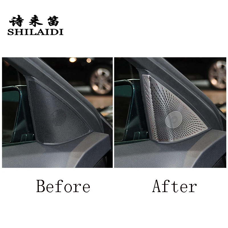 For Mercedes Benz C Class W204 2008-2014 Car Door Panel Loudspeaker Pad Stereo Audio Speaker Cover Frame Interior Accessories